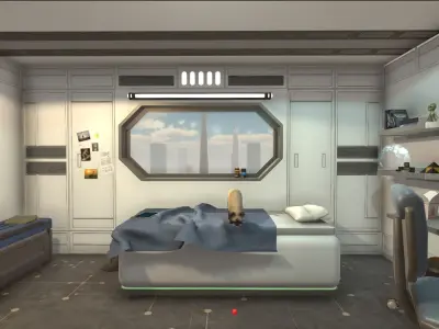 Sci-Fi Room Low-poly 3D model