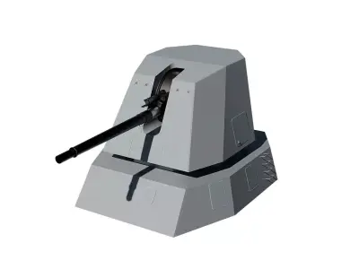 Oto Melara 127 64 Lightweight LW naval gun mount 3D model