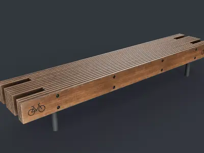 Modern Outdoor Bench 51 PBR Game Ready Low-poly 3D model