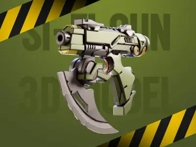 Sci-Fi Energy Gun  Game Ready Weapon 3D Model  Low-poly 3D model