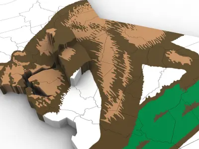 California Political Map 3D model