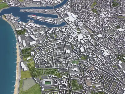 Aberdeen - City 3D Model Low-poly 3D model