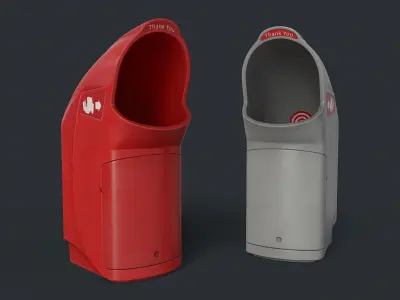 Street Trash Can 31 PBR Game Ready Low-poly 3D model