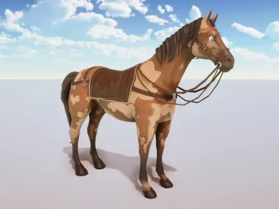 Stylized Horse Rigged Low-poly 3D model