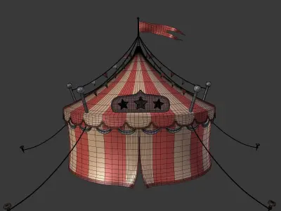 Circus Tent Low-poly 3D model