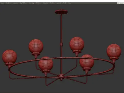 Beverly hills oval chandelier Low-poly 3D model