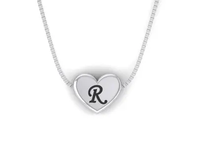 Pendant initial heart R 3D print model
