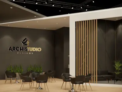 Exhibition booth design 3D model 14m x 11m  3D model