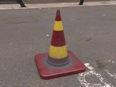 Traffic Cones Low-poly 3D model