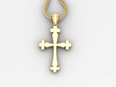 Light Gold 18K Cross Pendant 1CP020 3D print model
