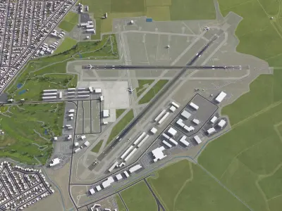 Salinas Airport Low-poly 3D model