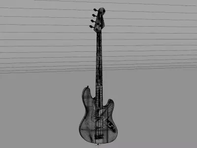 Electric Bass Guitar 3D model