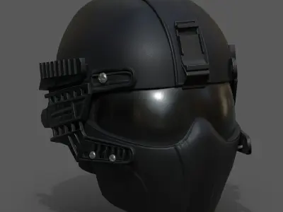 Helmet scifi fantasy human futuristic technology  Low-poly 3D model