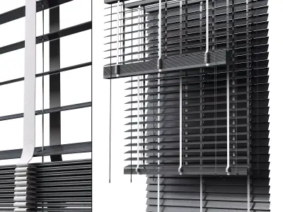 Wooden Blinds Set 35 3D model