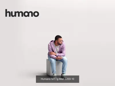 Humano 6-Pack - SITTING SEATED MAN WOMAN PEOPLE - 6x 3D models B