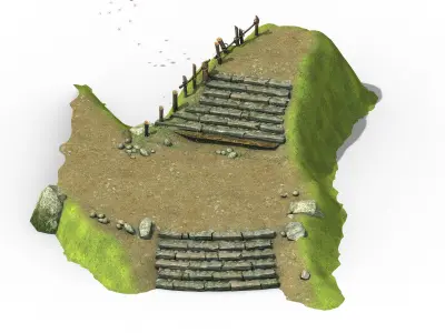 New Village - stone steps 3D model