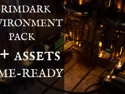 Warhammer Inspired Set Dressing Kit - 30 plus Props Low-poly 3D model