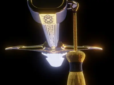 Obsidian Dragon Sword Low-poly 3D model