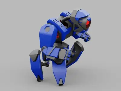 Spider robot rigged - animated character 3D model