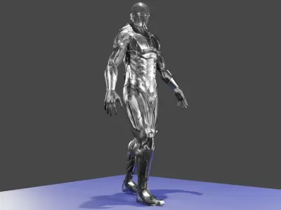 Cyborg Ninja Warrior Low-poly 3D model