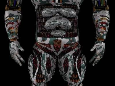 Robot Man With Gun 3D model