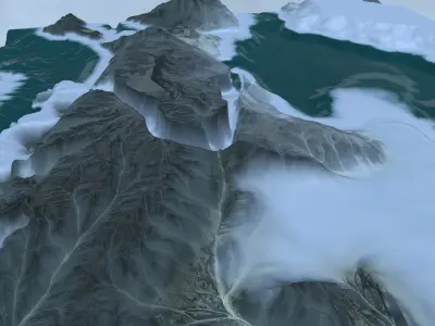 Snow Mountain Low-poly 3D model