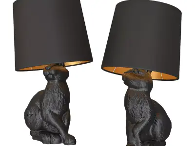Rabbit Animal Table Lamp 3D Model  Low-poly 3D model