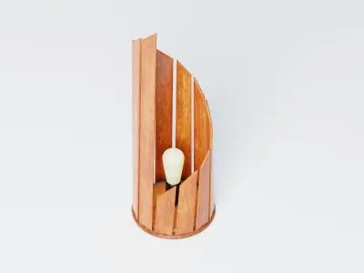 Wooden Spiral Lamp model 2 - Abajour Low-poly 3D model