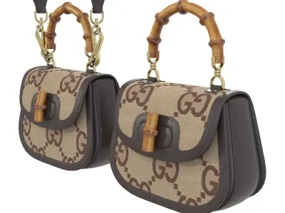 Gucci Bamboo 1947 Jumbo GG Small Bag Brown Light Low-poly 3D model