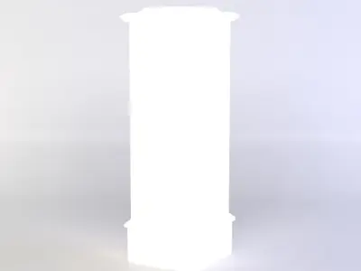 White column Low-poly 3D model