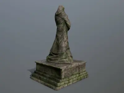 old statue  Low-poly 3D model