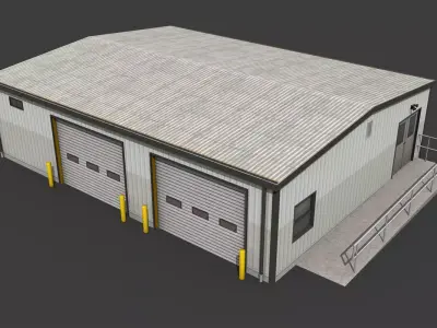 Small Warehouse Low-poly 3D model