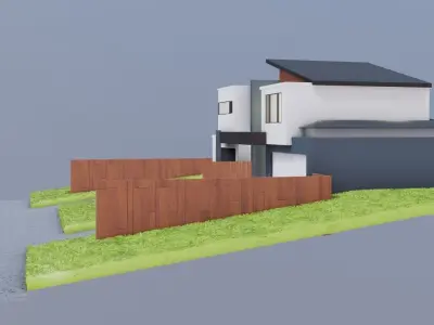 modern house building town house 3D model