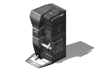 Sci Fi Building-Connection Wall 05 3D model