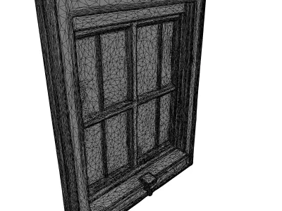 Distressed Shabby Chic Wooden Window Frame Low-poly 3D model