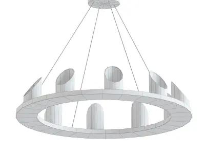 CUSTOM wooden chandelier 3D model