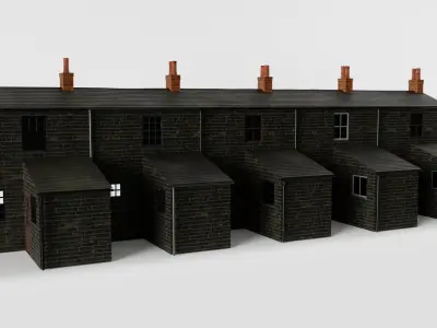 British Row Homes 3D Model Pack