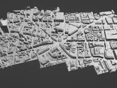 Downtown Low-poly 3D model city of london Low-poly 3D model