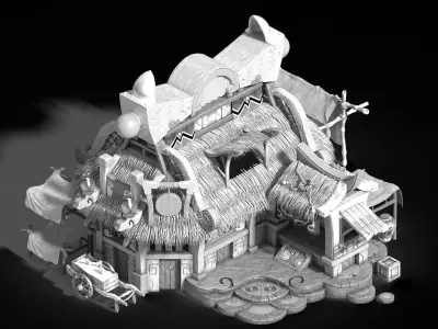 Game Gang Building - Intermediate Warehouse 01 3D model