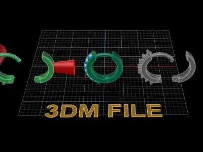 Earring One Sided Diamond Hoop Small Size 7mm Inside Diameter 3D print model