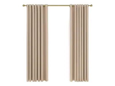 Curtain HE-No 10 Grommet Curtain 01 3D model