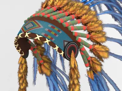 Feather headdress 3D model