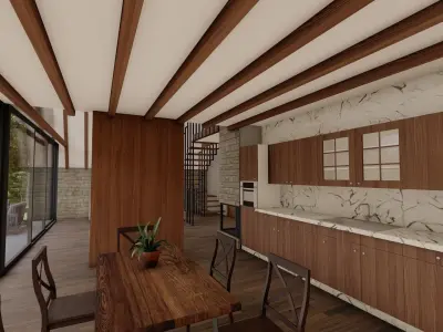 A frame house 3D model