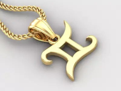 Gemini Light Gold Pendant Version 5 3D print model