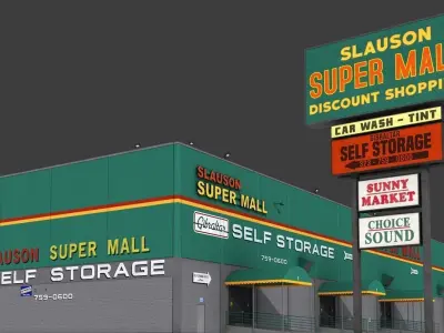 Slauson Super Mall Building Low-poly 3D model