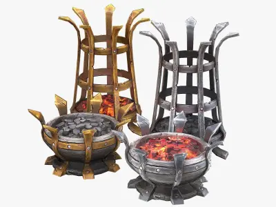  Brazier lighting pack Low-poly 3D model