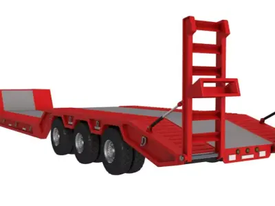 Low Loader Semi Trailer 3D model