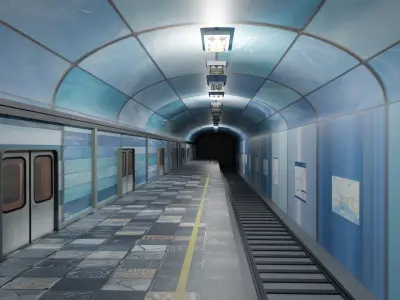 Subway Station  Low-poly 3D model