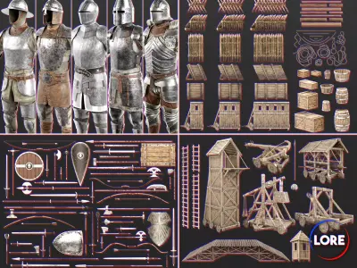 Medieval Collection Battlefield 3D Model Pack