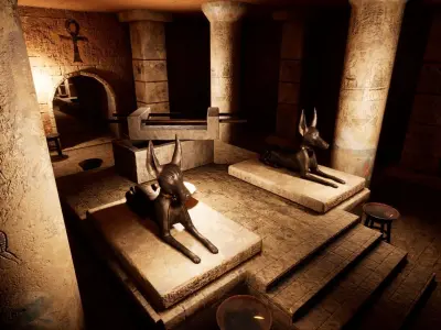 Modular Egypt Tomb Low-poly 3D model
